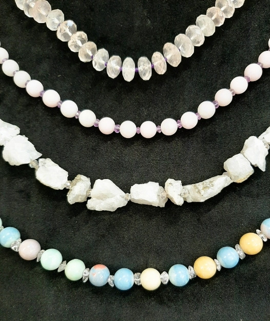 ketting rozenkwarts kralen