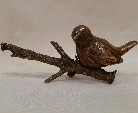 roodborstje in brons<br />
