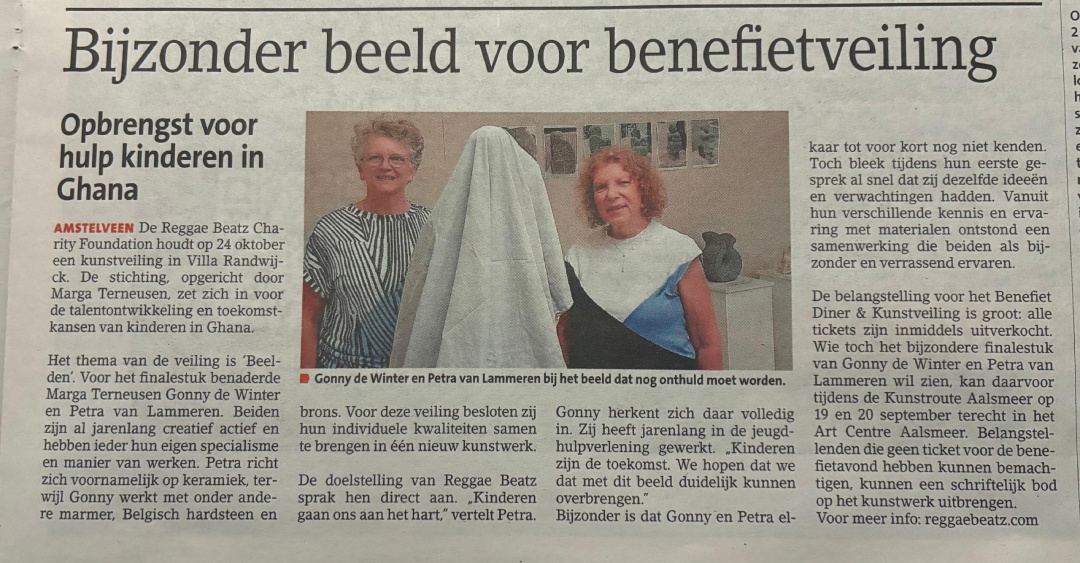 artikel benefietveiling gonny de winter atelier gonny de winter